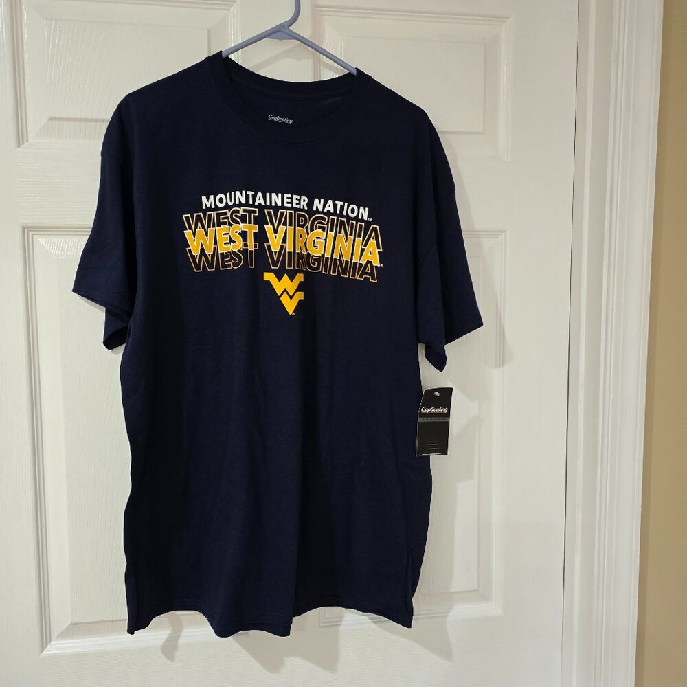 West Virginia Mountaineers Men's Captivating Short Sleeve T-Shirt Navy Sz XL NWT